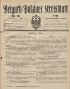 Belgard-Polziner Kreisblatt, 1921, Nr 20