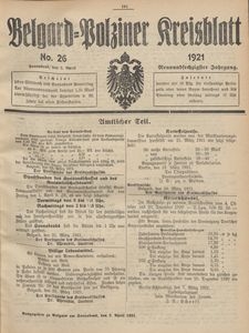 Belgard-Polziner Kreisblatt, 1921, Nr 26