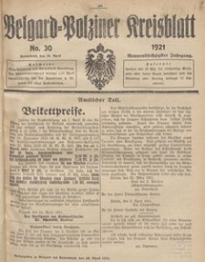 Belgard-Polziner Kreisblatt, 1921, Nr 30