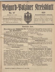Belgard-Polziner Kreisblatt, 1921, Nr 47