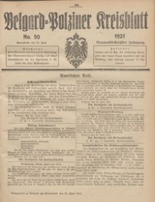 Belgard-Polziner Kreisblatt, 1921, Nr 50