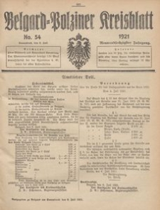 Belgard-Polziner Kreisblatt, 1921, Nr 54