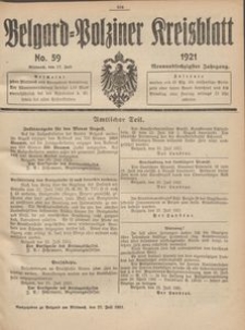 Belgard-Polziner Kreisblatt, 1921, Nr 59