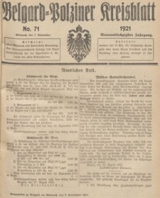 Belgard-Polziner Kreisblatt, 1921, Nr 71