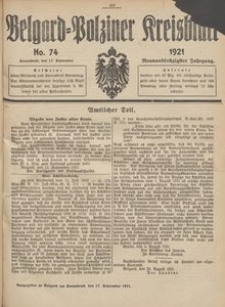 Belgard-Polziner Kreisblatt, 1921, Nr 74