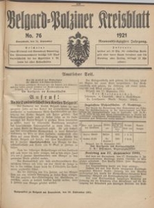 Belgard-Polziner Kreisblatt, 1921, Nr 76