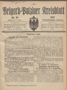 Belgard-Polziner Kreisblatt, 1921, Nr 81