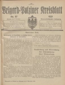 Belgard-Polziner Kreisblatt, 1921, Nr 87