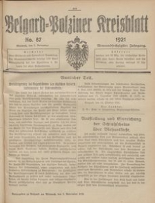 Belgard-Polziner Kreisblatt, 1921, Nr 87