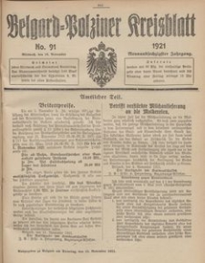 Belgard-Polziner Kreisblatt, 1921, Nr 91