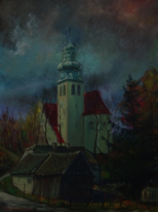 Kości&oacute;ł i zabudowa w G&oacute;rze