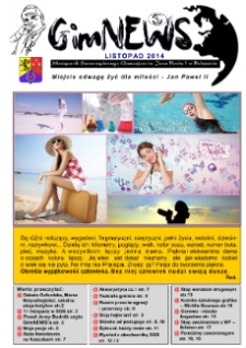 GimNEWS. Miesięcznik Samorządowego Gimnazjum im. Jana Pawła II w Bolszewie, 2014, listopad
