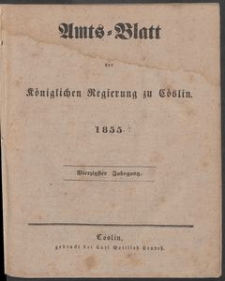 Amtsblatt der K&ouml;niglichen Regierung zu K&ouml;slin 1855