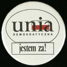 Plakietka - Unia Demokratyczna - jestem za!
