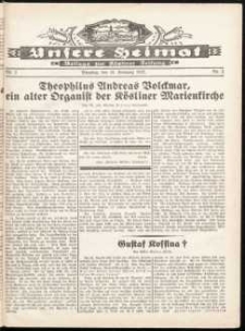 Unsere Heimat. Beilage zur Kösliner Zeitung Nr. 2/1932