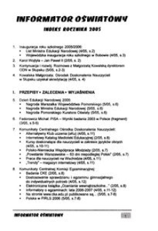 Informator Oświatowy ; indeks rocznika 2005