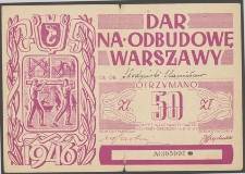 Dar na odbudowę Warszawy [cegiełka]