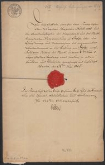 [Umowa między Słupskiem a władzami państwowymi w sprawie przekazania terenów pod budowę szosy w kierunku Sławna; 1835]