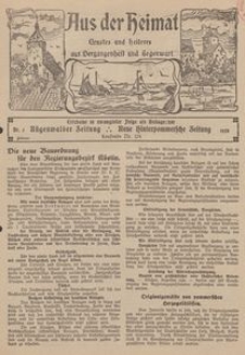 Aus der Heimat. Ernstes und Heiteres aus Vergangenheit und Gegenwart, 1928, Nr. [3]