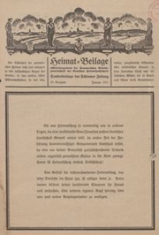 Heimat-Beilage (Mitteilungsblatt der Pommerschen Arbeitsgemeinschaft der Deutschen Heimathochschule). Sonderbeilage der Schlawer Zeitung