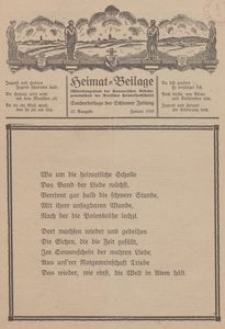 Heimat-Beilage (Mitteilungsblatt der Pommerschen Arbeitsgemeinschaft der Deutschen Heimathochschule). Sonderbeilage der Schlawer Zeitung