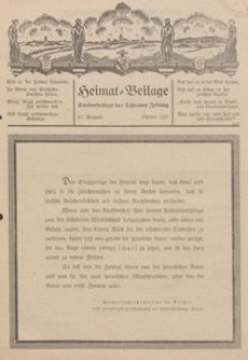 Heimat-Beilage (Mitteilungsblatt der Pommerschen Arbeitsgemeinschaft der Deutschen Heimathochschule). Sonderbeilage der Schlawer Zeitung