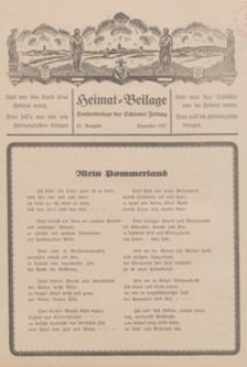 Heimat-Beilage (Mitteilungsblatt der Pommerschen Arbeitsgemeinschaft der Deutschen Heimathochschule). Sonderbeilage der Schlawer Zeitung