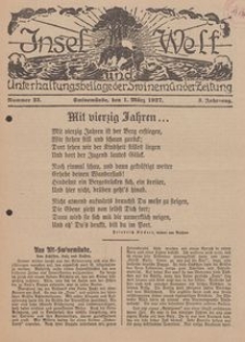 Insel und Welt. Unterhaltungsbeilage der Swinemünder Zeitung, 1927, Nr. 23