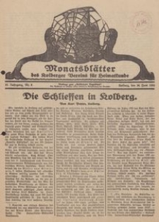 Monatsblätter des Kolberger Vereins für Heimatkunde, 1933, Nr. 6