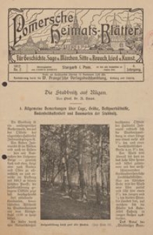 Pommersche Heimats-Bl&auml;tter f&uuml;r Geschichte, Sage, u. M&auml;rchen, Sitte u. Brauch, Lied u. Kunst, 1912, No. 2
