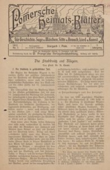 Pommersche Heimats-Blätter für Geschichte, Sage, u. Märchen, Sitte u. Brauch, Lied u. Kunst, 1912, No. 3