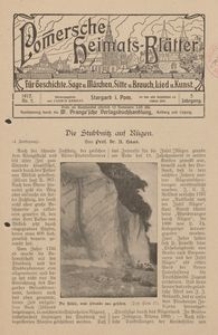 Pommersche Heimats-Bl&auml;tter f&uuml;r Geschichte, Sage, u. M&auml;rchen, Sitte u. Brauch, Lied u. Kunst, 1912, No. 5