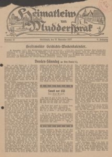 Heimatleiw un Muddersprak. Greifswalder Geschichts-Wochenkalender, 1927, Nr. 47