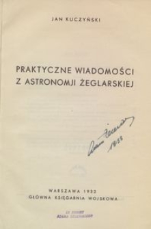 Praktyczne wiadomości z astronomji żeglarskiej