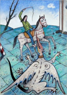 Obraz olejny - Pogromca smoka