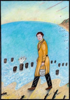 Obraz olejny - Spacerująca kobieta