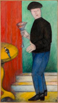 Obraz olejny - Mężczyzna w salonie