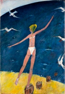 Obraz olejny - Dziewczyna na plaży