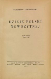 Dzieje Polski nowożytnej : T. 2, 1648-1795