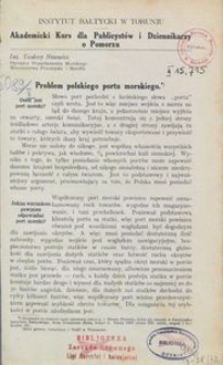 Problem polskiego portu morskiego