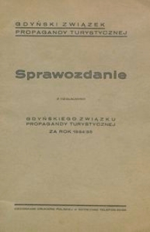 Sprawozdanie z działalności Gdyńskiego Związku Propagandy Turystycznej za rok 1934/1935