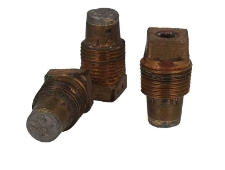 Korki łatwo topliwe parowozowego kotła zabezpieczające kocioł przed wybuchem poniżej minimalnego poziomu wody