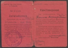 Zaświadczenie Nr 091558