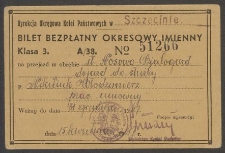Bilet bezpłatny okresowy imienny