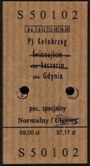 Bilet kolejowy S 50102