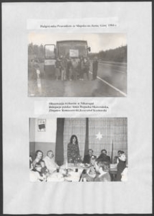 Kartka z albumu - Pielgrzymka prawnik&oacute;w ze Słupska na Jasną G&oacute;rę 1984 r. oraz Obserwacja wybor&oacute;w w Nikaragui, delegacja polska - Anna Bogucka-Skowrońska, Zbigniew Romaszewski, Krzysztof Kozłowski
