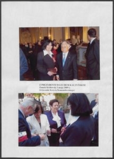 Kartka z albumu - Anna Bogucka Skowrońska z Prezydentem Lechem Kaczyńskim, Zamek Kr&oacute;lewski, 3 maja 2009 r. (wręczenie Krzyża Komandorskiego)