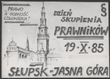 Dzień Skupienia Prawnik&oacute;w 19.10.85 - ulotka