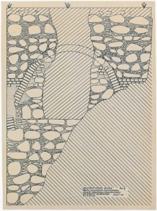 Człuch&oacute;w - Zamek. Wyk. I . Profil sklepienia piwnicznego i ściany obronnej południowej od strony dziedzińca