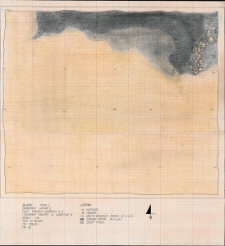 Słupsk - Grodzisko. Rzut poziomy warstwy III i IV i skupiska polepy. Stanowisko 1, wykop II